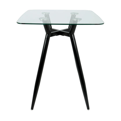 Clara - Mid-Century Modern Square Counter Table - Black / Clear
