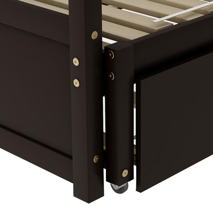 Extending Daybed With Trundle, Daybed With Trundle - Espresso