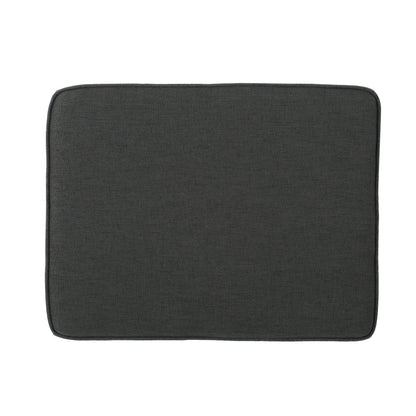 Upholstered Ottoman With Tapered Legs - Dark Gray