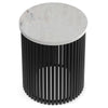Demy - Metal Accent Table - White Marble / Black