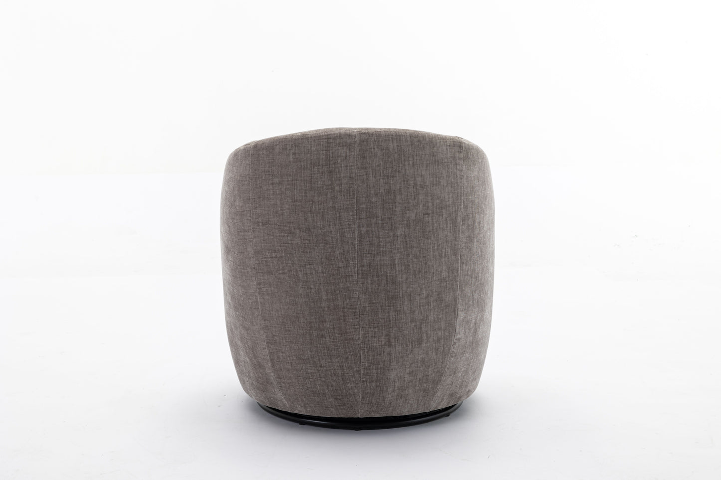 Chenille Fabric Swivel Accent Armchair Barrel Chair With Black Powder Coating Metal Ring - Gray