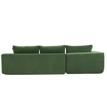 Modular Sectional Living Room Sofa Set, Modern Minimalist Style Couch, Upholstered Sleeper Sofa Salon, 2 Piece Free Combination, L-Shape - Green