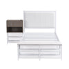 Twin Size Platform Bed With 2 Tier Storage Shelves, Storage Cabinet - White