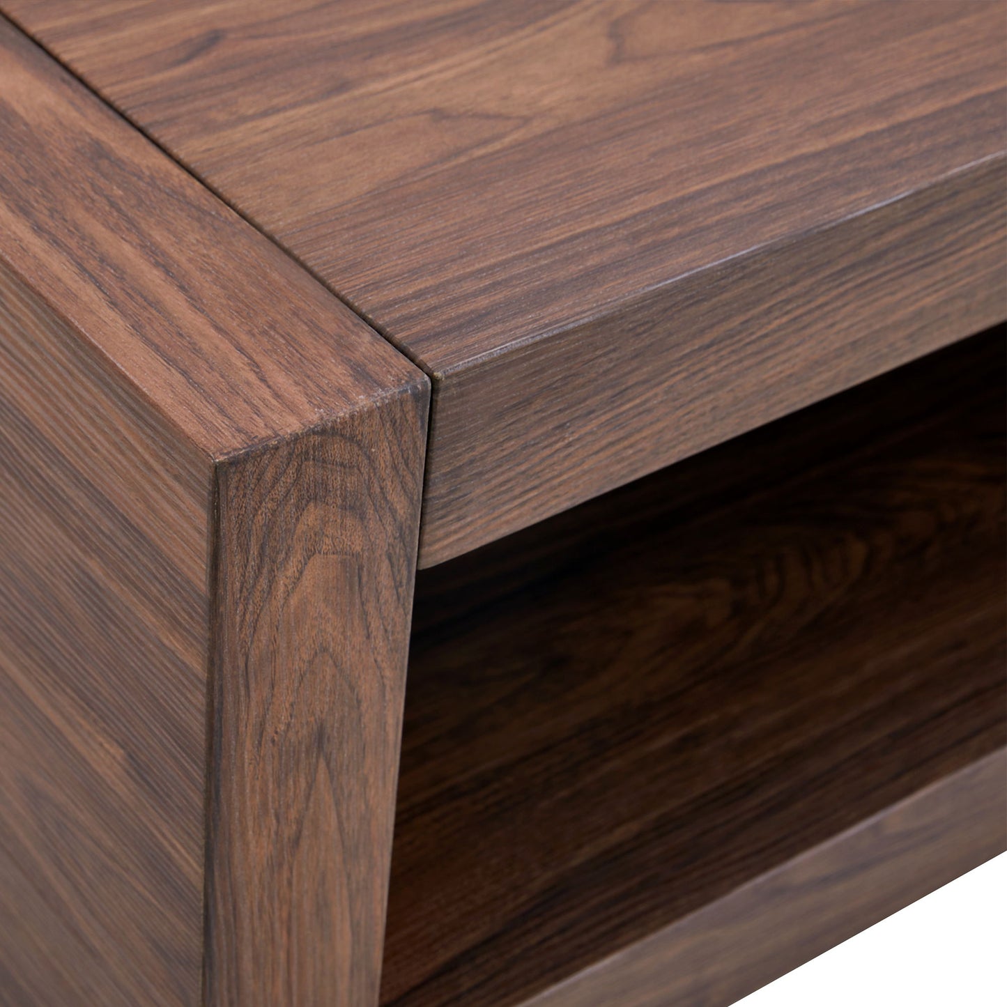 Modern Minimalist Rectangular Coffee Table Measuring Embodies The Simple Charm Of Mid Century Aesthetics, Adding A Touch Of Elegance To Your Living Room - Walnut