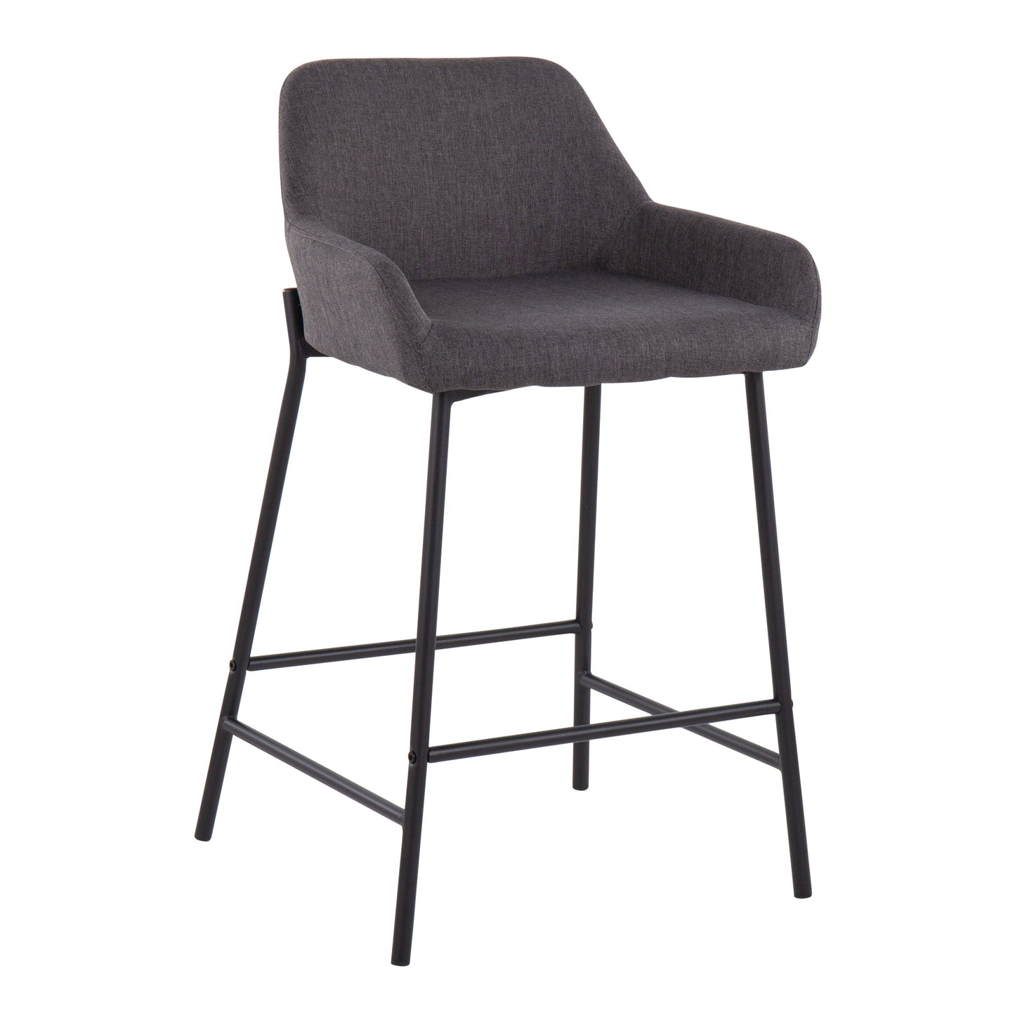 Daniella - Industrial Fixed Height Counter Stool (Set of 2) - Black / Charcoal