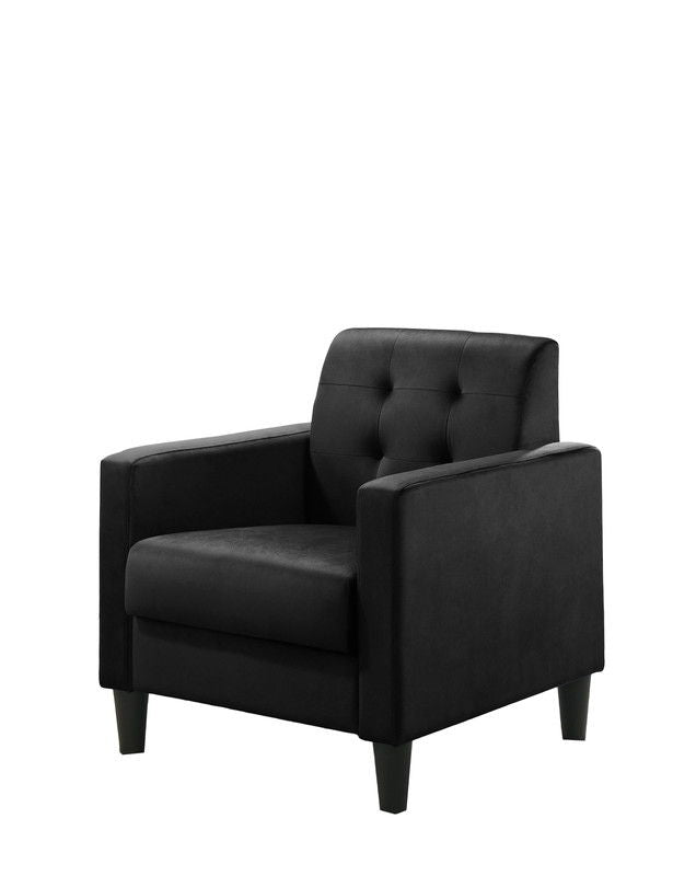 Hale - Velvet Accent Armchair With Tufting - Black