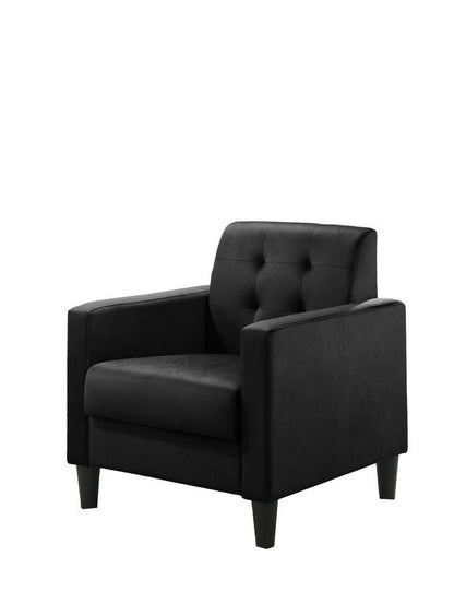 Hale - Velvet Accent Armchair With Tufting - Black