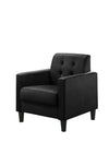 Hale - Velvet Accent Armchair With Tufting - Black