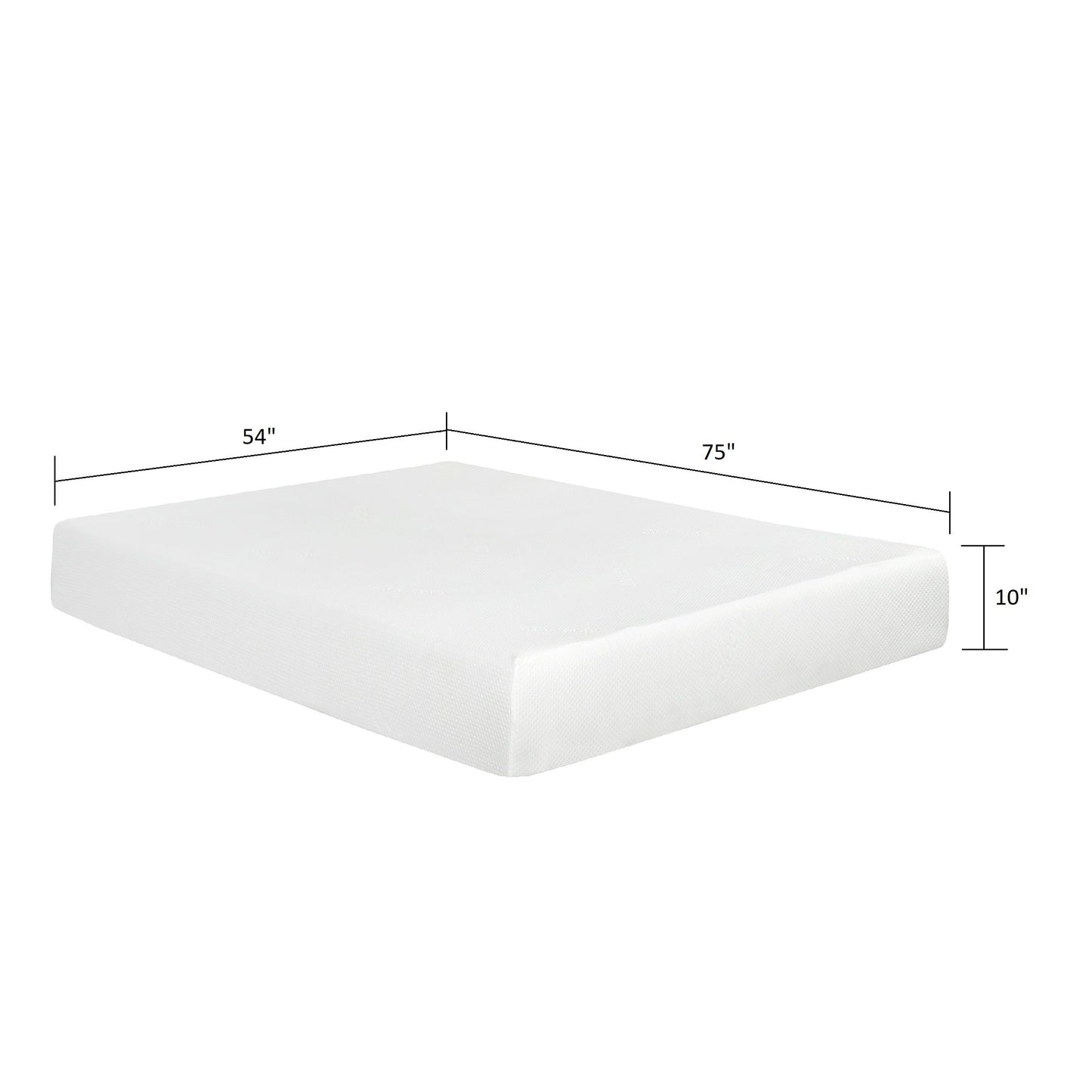 10" Plush Gel Memory Foam Mattress For Full Size Bed With Cooling Technology Aloe Vera Cover - White