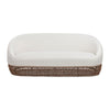Willow - Upholstered Woven Patio Deep Seating Sofa, Wicker Frame - Wheat Beige / Golden Brown