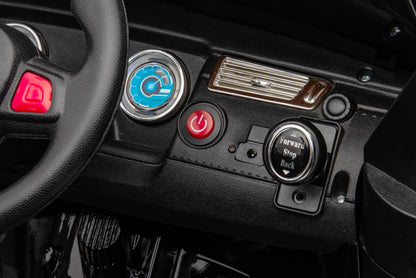 12V7A 30W*2 Four-Wheel Drive Leather Seat One Button Start, Forward And Backward, High And Low Speed, Music, Front Light, Power Display, Two Doors Can Open, 2.4G R / C, Seat Belt Four Wheel Absorber - Black