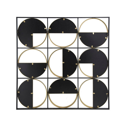 Eclectic Styling Metal Beaded Wall Mirror With Contemporary Design For Bedroom, Liveroom & Entryway - Golden Black