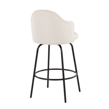 Ahoy - Contemporary Fixed Height Counter Stool (Set of 2) - Black / Cream
