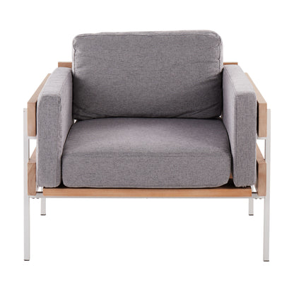 Kari - Farmhouse Chair - White / Natural / Light Gray