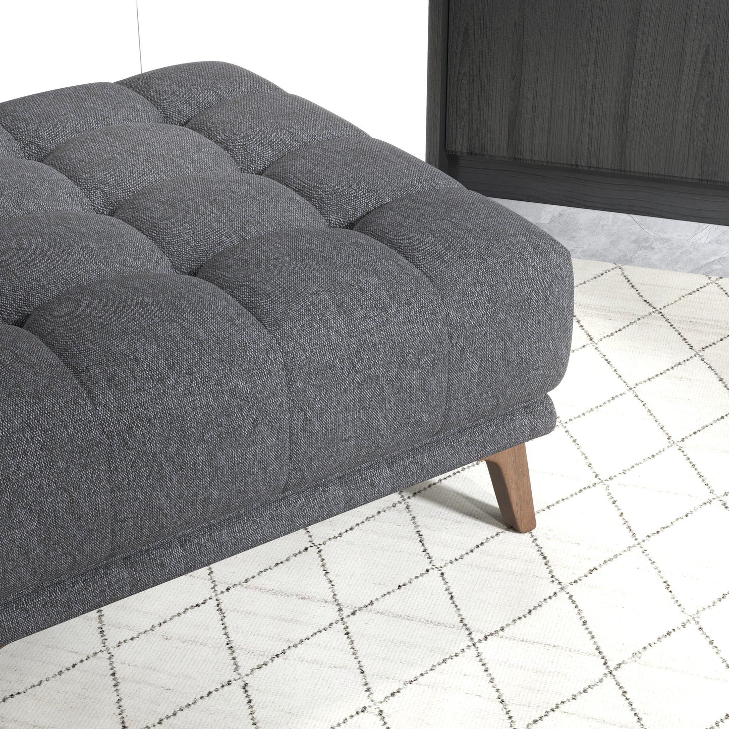 Addison - Square Upholstered Ottoman - Dark Gray