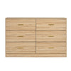 Modern 6 Drawer Dresser For Bedroom, Ample Storage Wide Chest Of Drawers, Sturdy & Safe - Natural