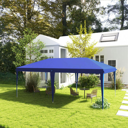 Outsunny - 10' x 19.2' Pop Up Canopy Tent, Heavy Duty Tent For Parties, Outdoor Instant Gazebo Sun Shade Shelter With Carry Bag For Catering, Events, Wedding, Backyard Bbq - Blue