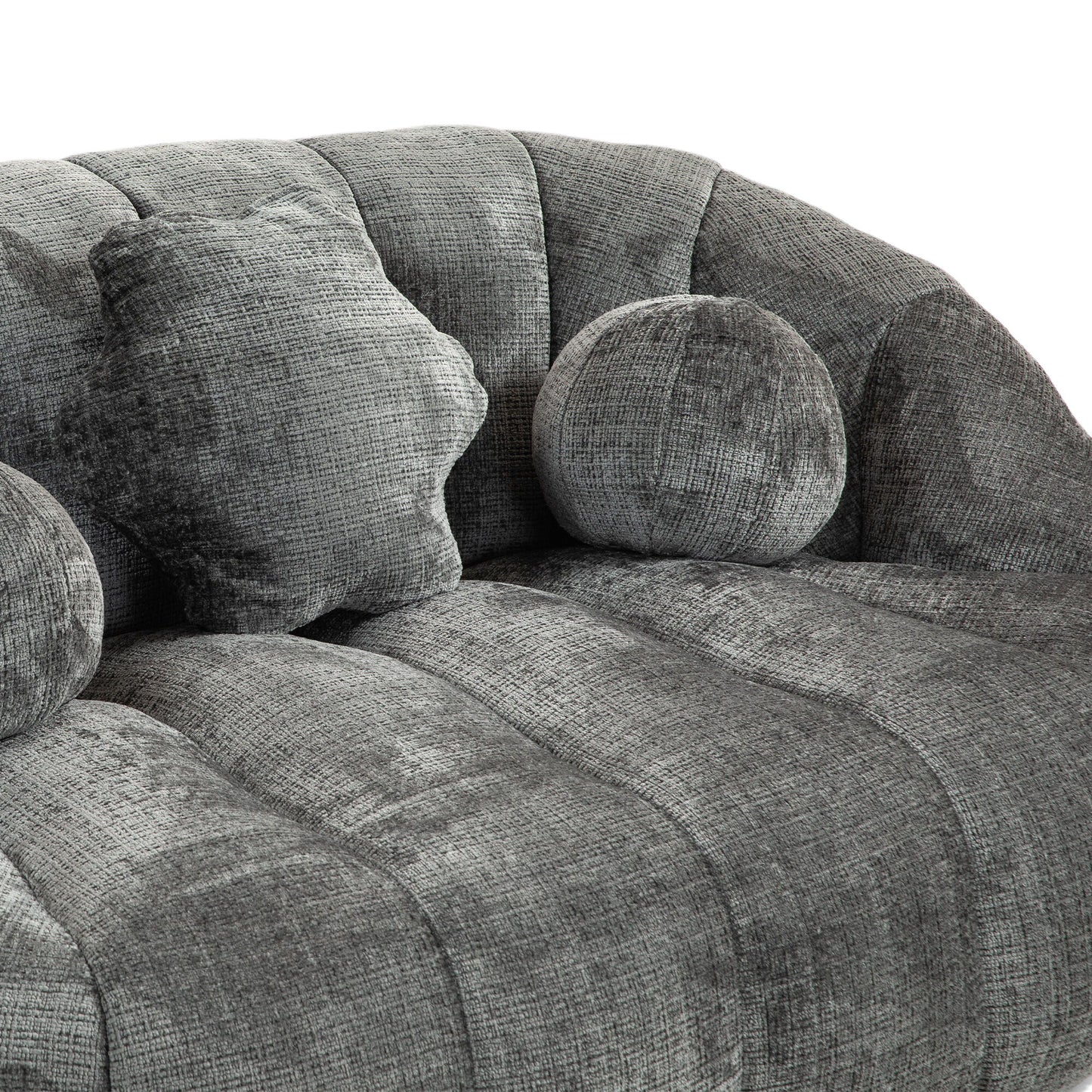 Durable Comfort High Back Bean Bag Sofa Lounger For Adults And Kids - Gray