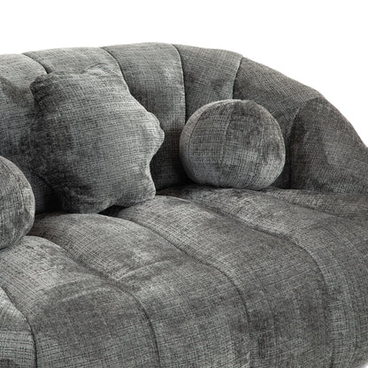 Durable Comfort High Back Bean Bag Sofa Lounger For Adults And Kids - Gray