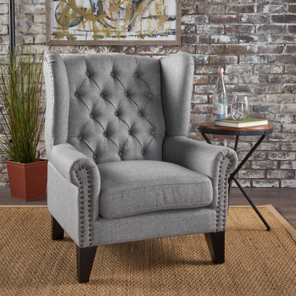 Upholstered Accent Chair, Mid Century Modern Arm Chair, Reading Chair For Living Room, Bedroom - Gray