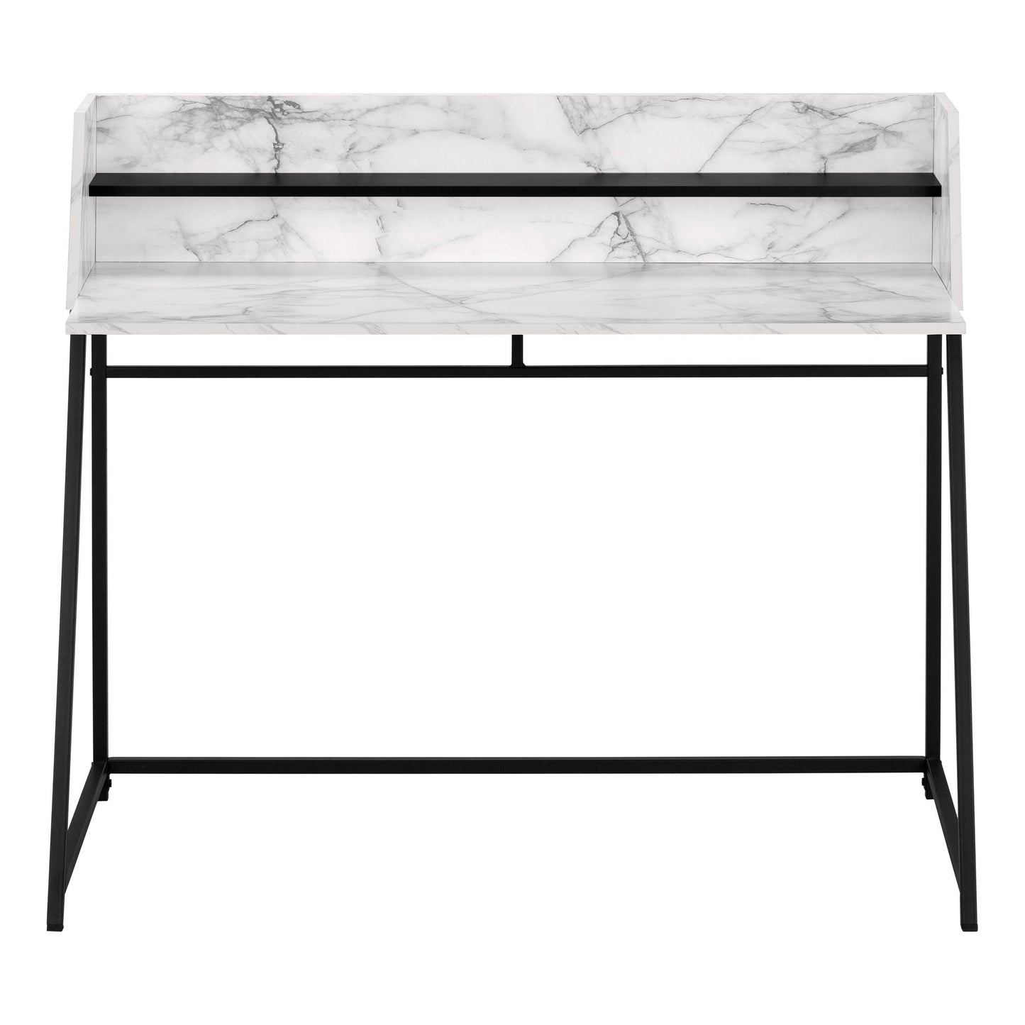 Computer Desk For Home Office, Laptop, Storage Shelves, Contemporary And Modern - White / Black