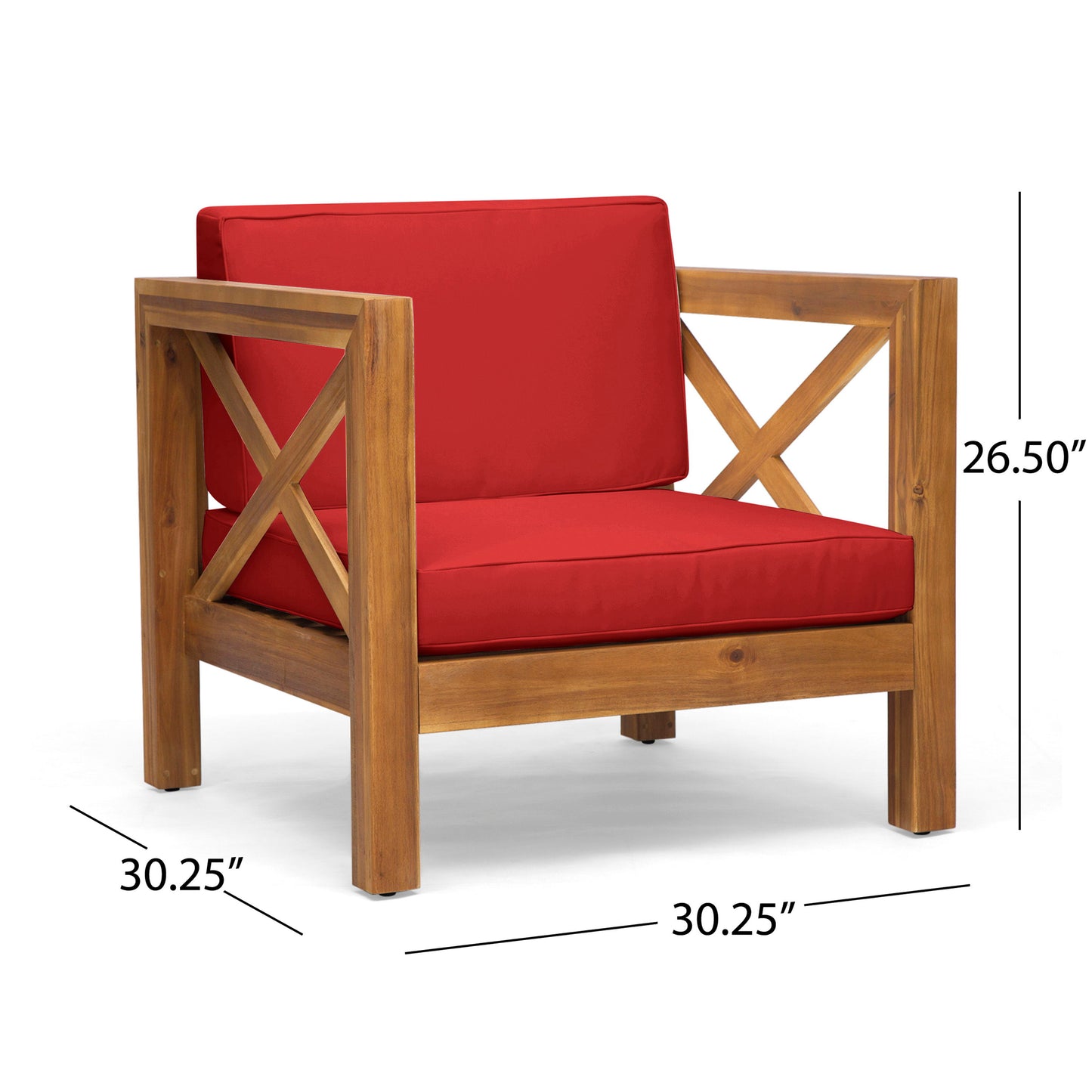 Brava - Modern Club Chair With Water Resistant Cushions - Red