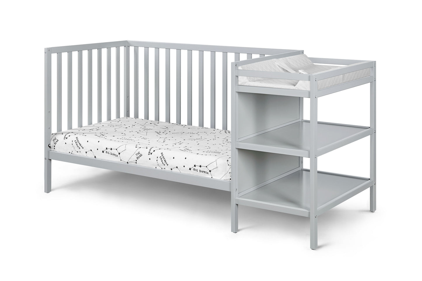 Palmer - 3 In 1 Convertible Crib, Changer Combo - Gray