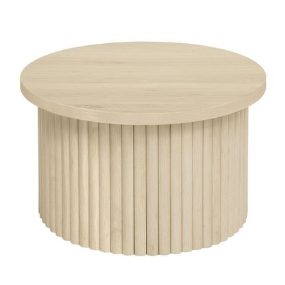 Coffee Table (Set of 2), Round Coffee Table, Modern Side Tables Accent End Table For Living Room, Apartment - Natural