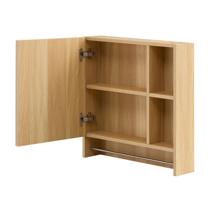 Wall Mounted Bathroom Storage Cabinet With Mirror Door, Medicine Cabinet, Over The Toilet Storage Cabinet With Shelves And Towel Rack - Burly Wood