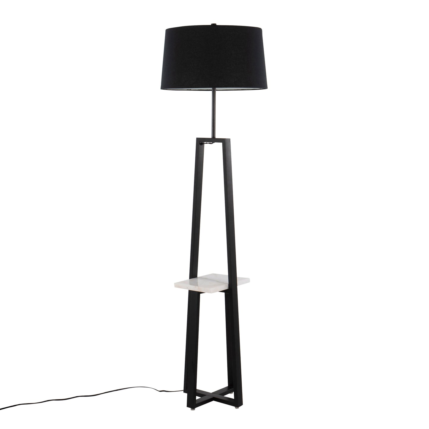 Cosmo - Shelf Contemporary / Glam Floor Lamp - Black