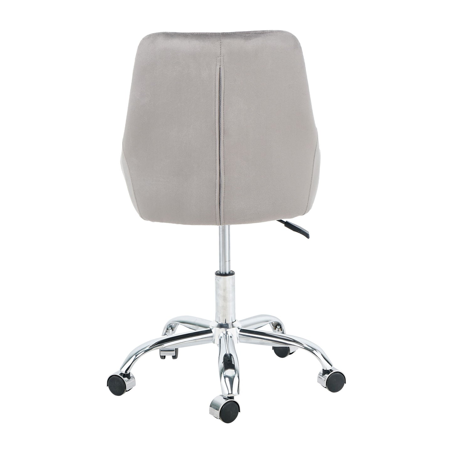 Modern Velvet Fabric Dining Chair With Chrome Legs, Soft And Comfortable, Lift Adjustment, Space Saving - Gray