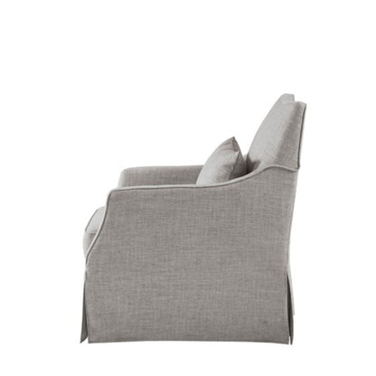 Skirted Swivel Chair Traditional Aesthetic - Gray