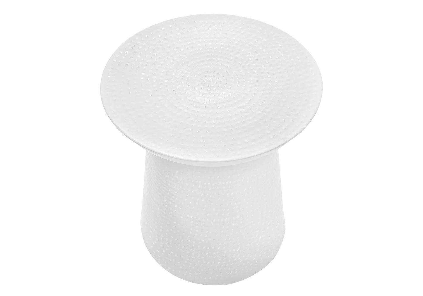 Drum Accent Side Table, Durable Construction - White
