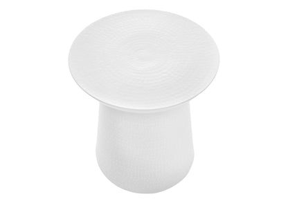 Drum Accent Side Table, Durable Construction - White