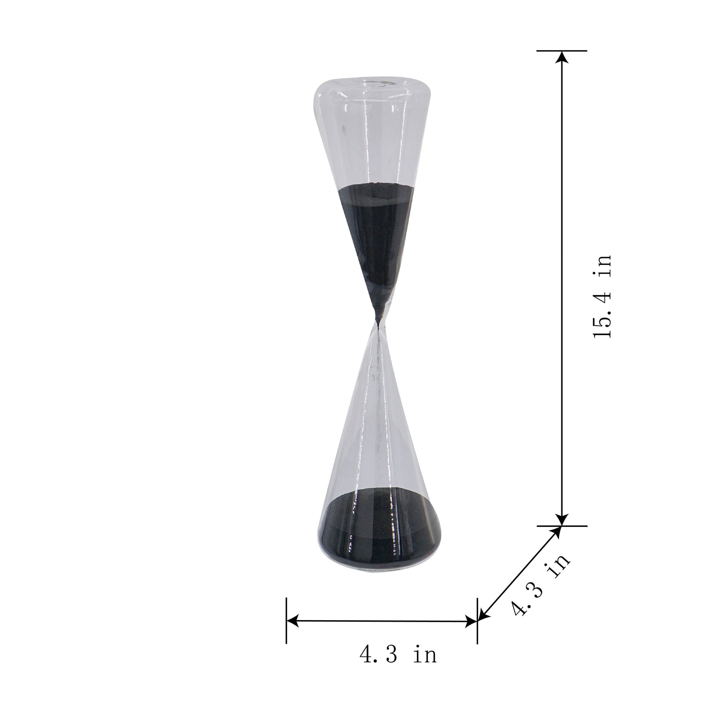 Triangular Shape Hourglass, 90 Minutes, Sand - Black