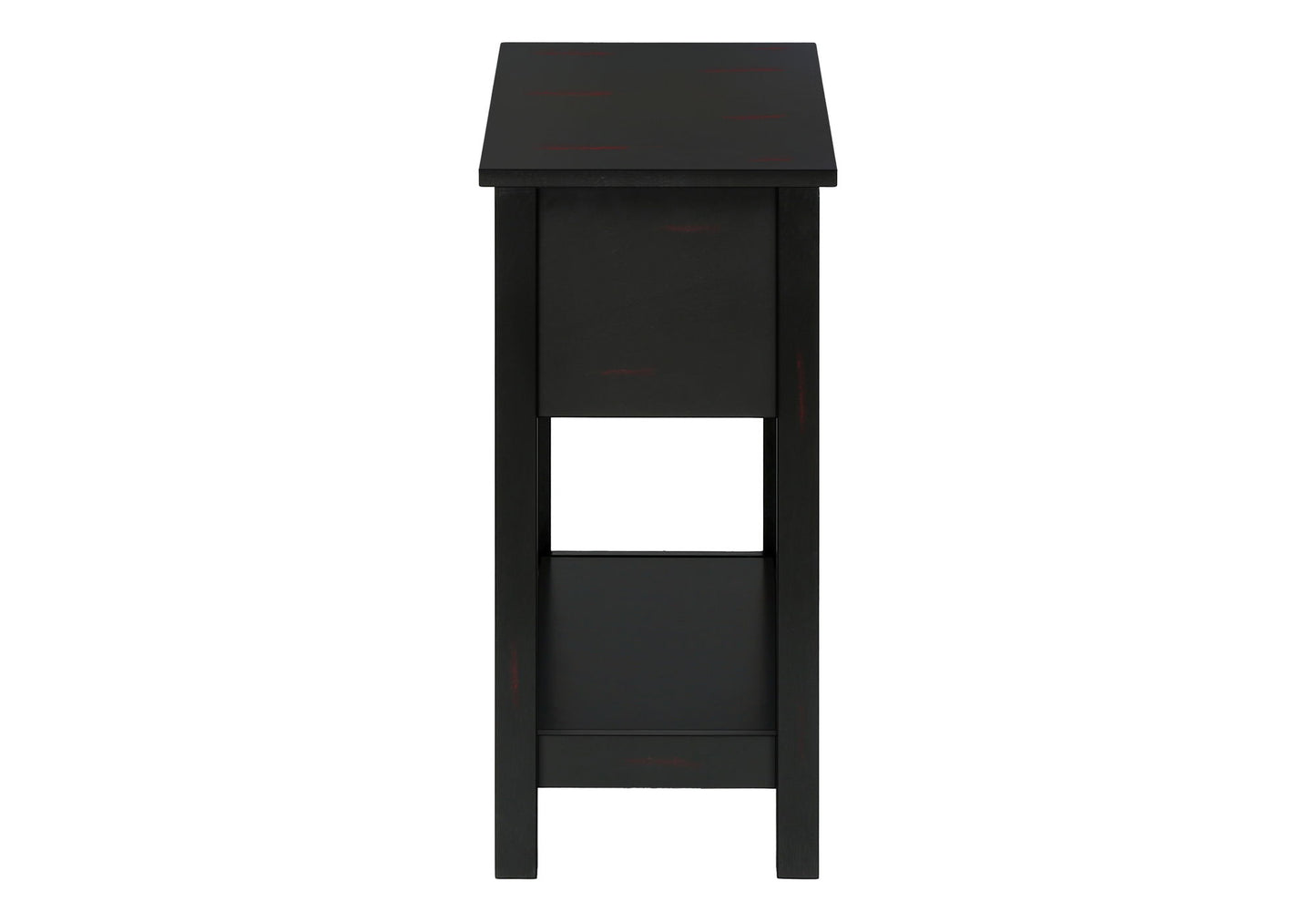 Accent End Table, 2 Tier, Storage Drawer, Versatile Use - Black