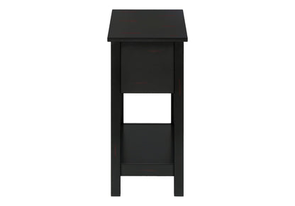 Accent End Table, 2 Tier, Storage Drawer, Versatile Use - Black