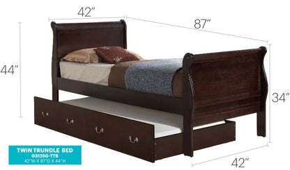 Twin Bed Charming Storage - Cappuccino