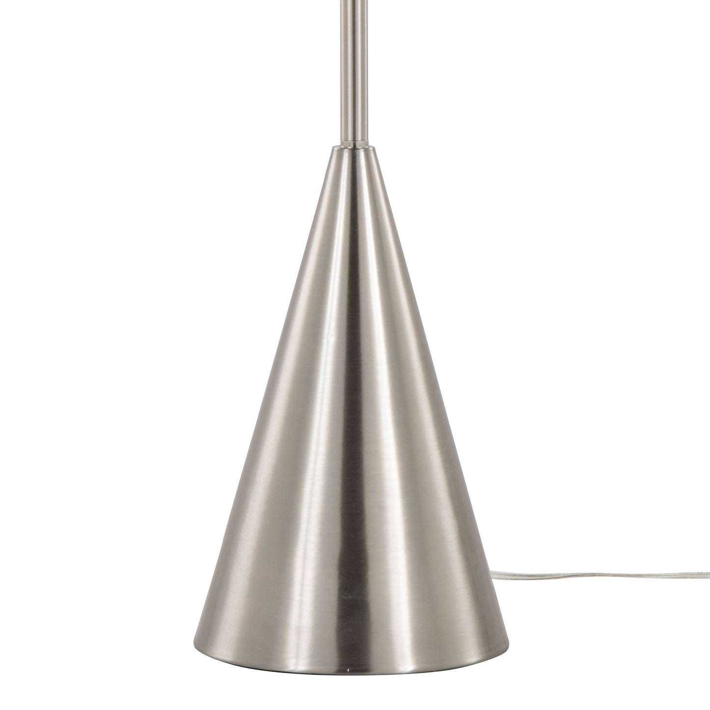 Cone - Contemporary Floor Lamp - Nickel / White