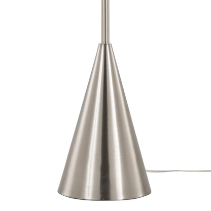 Cone - Contemporary Floor Lamp - Nickel / White