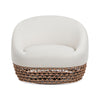 Willow - Upholstered Woven Patio Deep Seating Armchair, Wicker Frame - Wheat Beige / Golden Brown