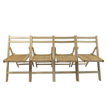 Folding Special Event Chairs, Foldable Style (Set of 4) - Wood