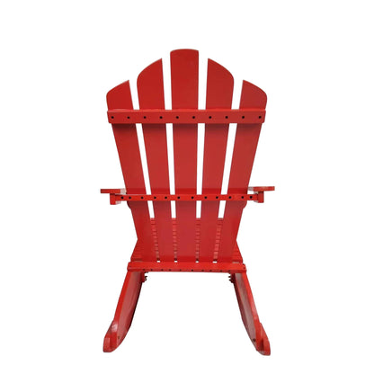 Reclining Outdoor Rocking Adirondack Chair - Red