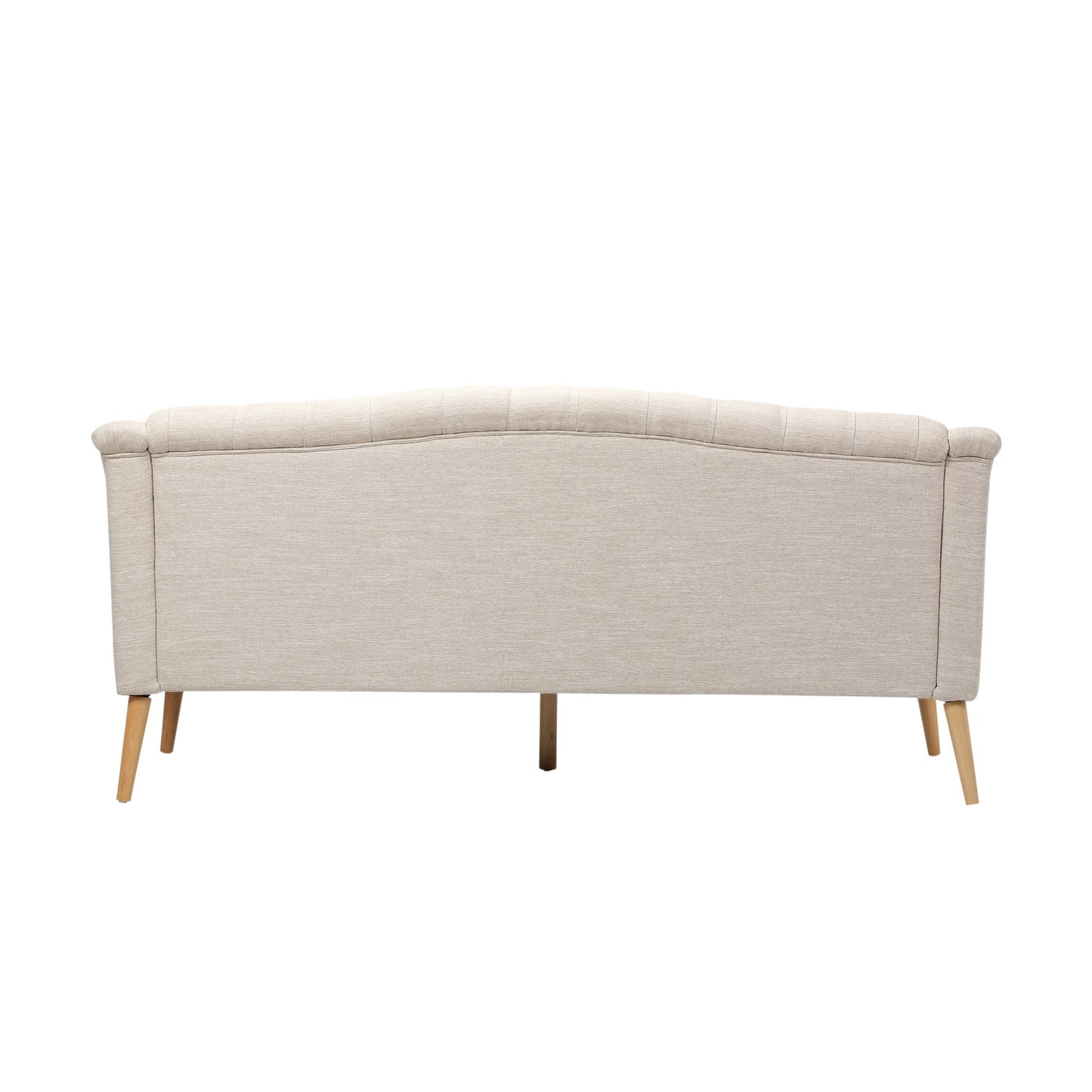 Comfy 3 Seat Sofa With Wooden Legs, For Living Room And Study - Beige