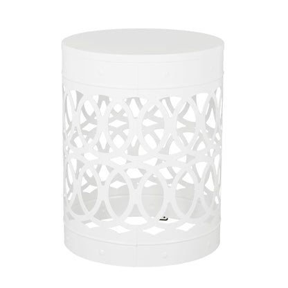 Outdoor Metal (Set of 2) End Table - White