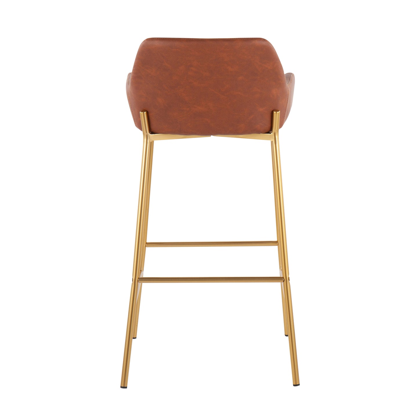 Daniella - Contemporary / Glam Fixed Height Bar Stool (Set of 2) - Gold / Camel