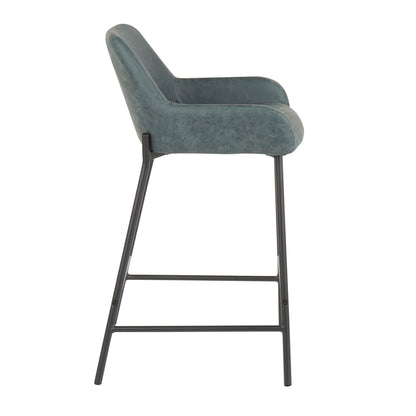 Daniella - Industrial Counter Stool (Set of 2) - Black / Green