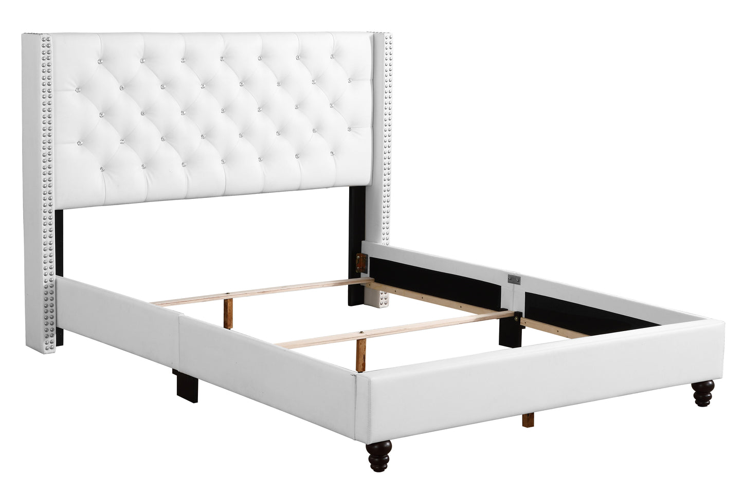 Full Upholstered Bed - White