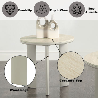 Ingram - Ceramic Top End Table - Light Gray