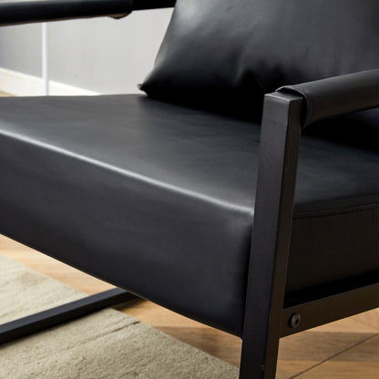 Classic Metal Frame Sofa Ergonomically Designed, A Perfect Blend Of Modern And Industrial Styles - Black
